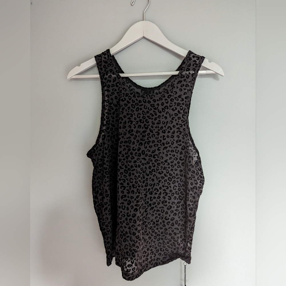 Zyia Black Leopard Mesh Tank